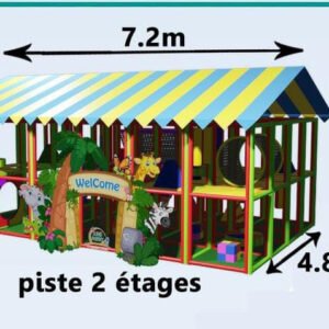 Piste Américaine à deux étages pour enfants avec une capacité de plus de 20 enfants, idéale pour les parcs et centres de loisirs.